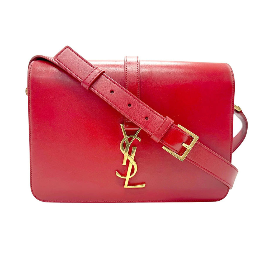 Saint Laurent shoulder bag leather red gold